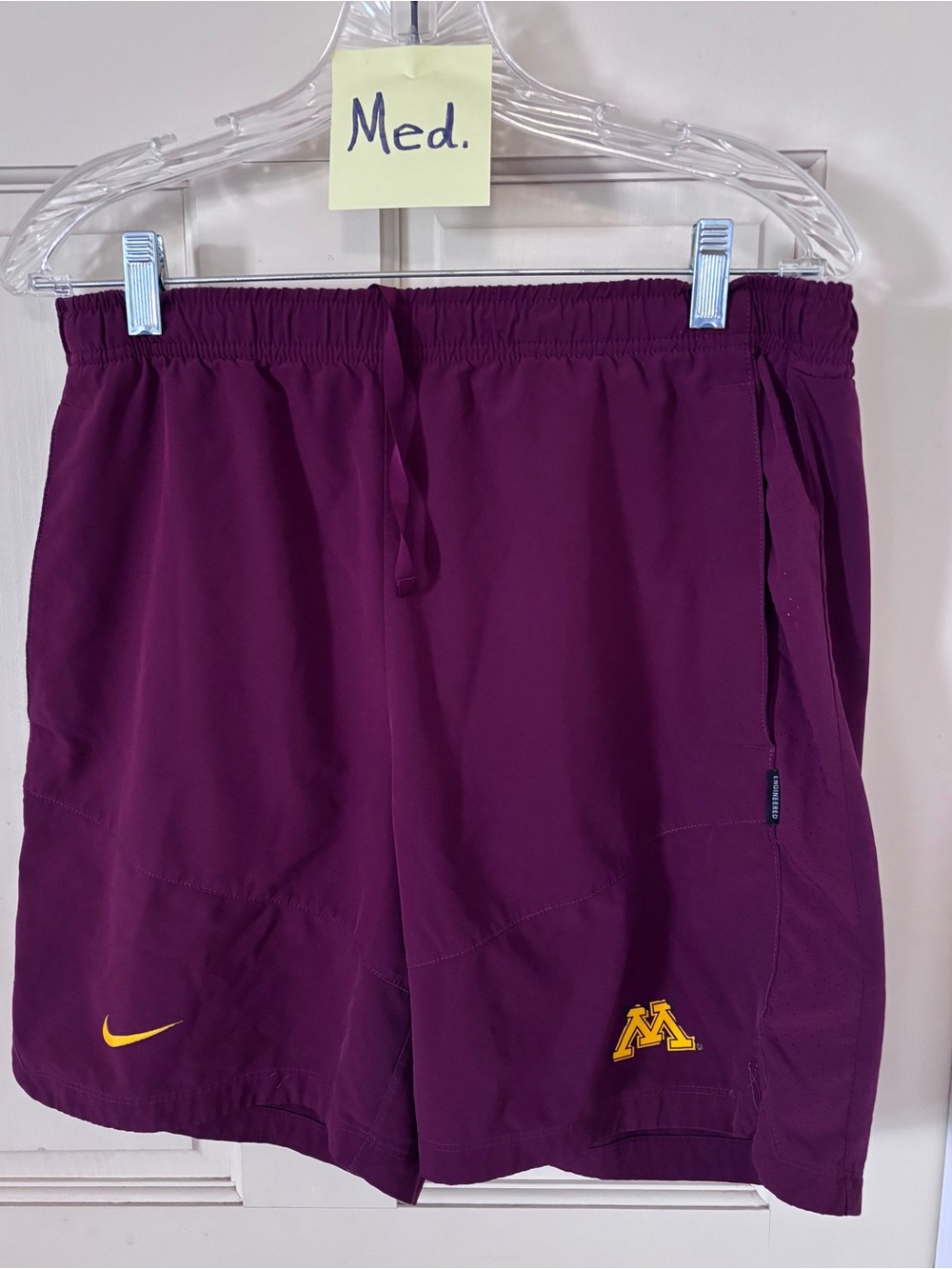 Nike Men’s Athletic Shorts Purple with Gold Accents